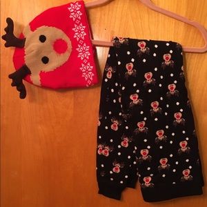 Atmosphere Reindeer Leggings (S) & Matching Beanie
